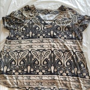 Elegant Black and Tan Paisley Women's Top